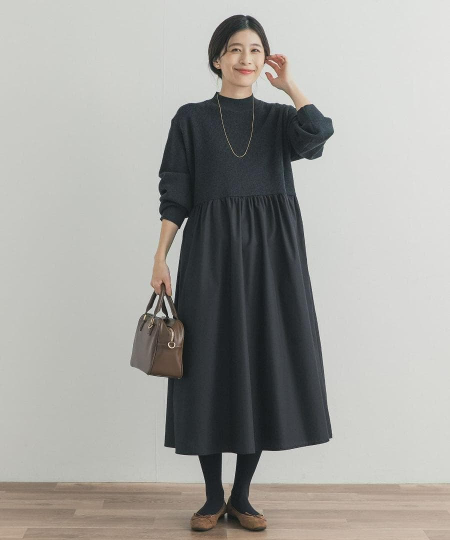 新品◆DOORS◆ニットドッキングワンピース《ブラック》アーバンリサーチドアーズ