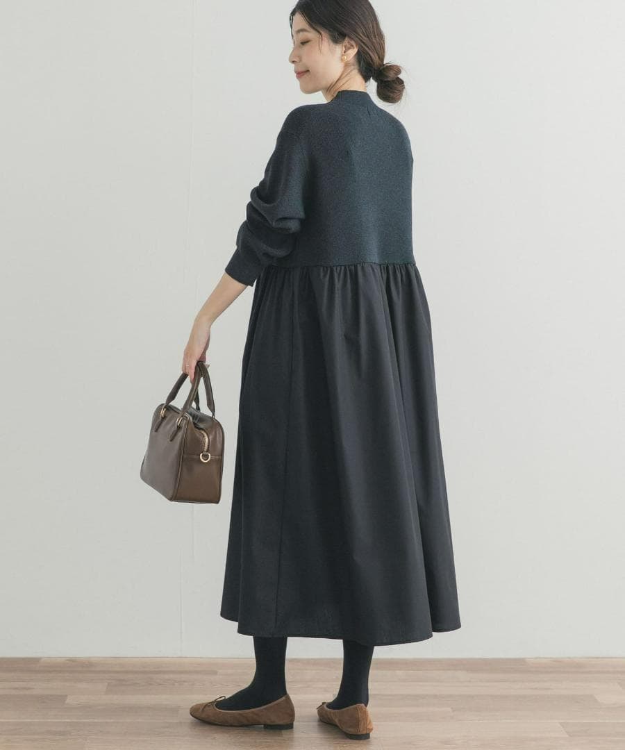 新品◆DOORS◆ニットドッキングワンピース《ブラック》アーバンリサーチドアーズ