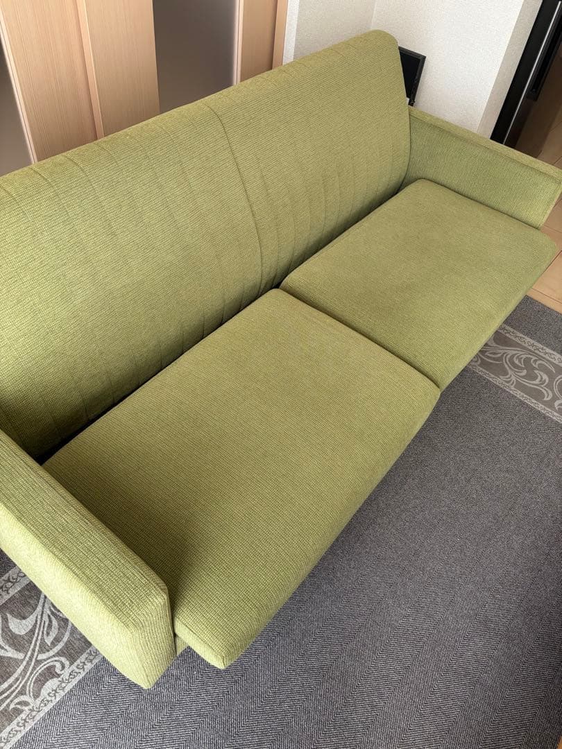 マルイチセーリング　ファブリックソファ 3人掛け ソファ　グリーン　木製　美品