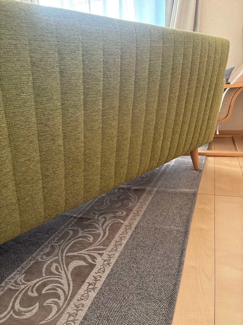 マルイチセーリング　ファブリックソファ 3人掛け ソファ　グリーン　木製　美品