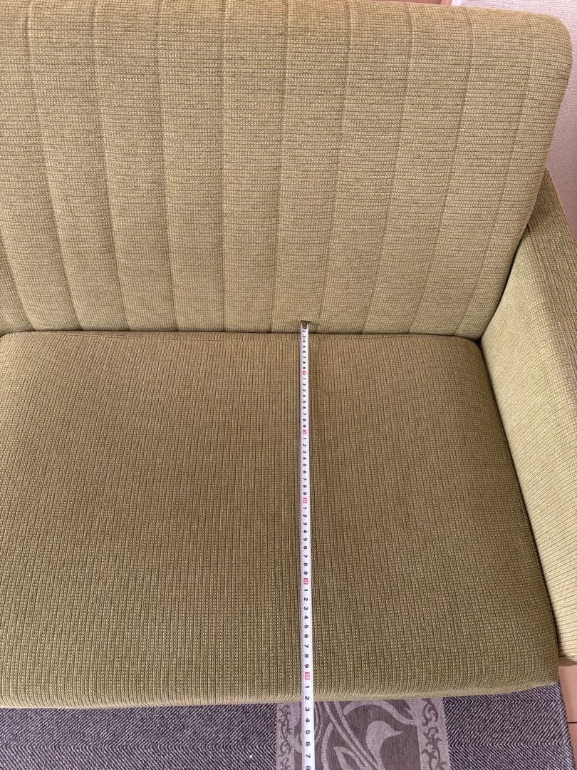 マルイチセーリング　ファブリックソファ 3人掛け ソファ　グリーン　木製　美品