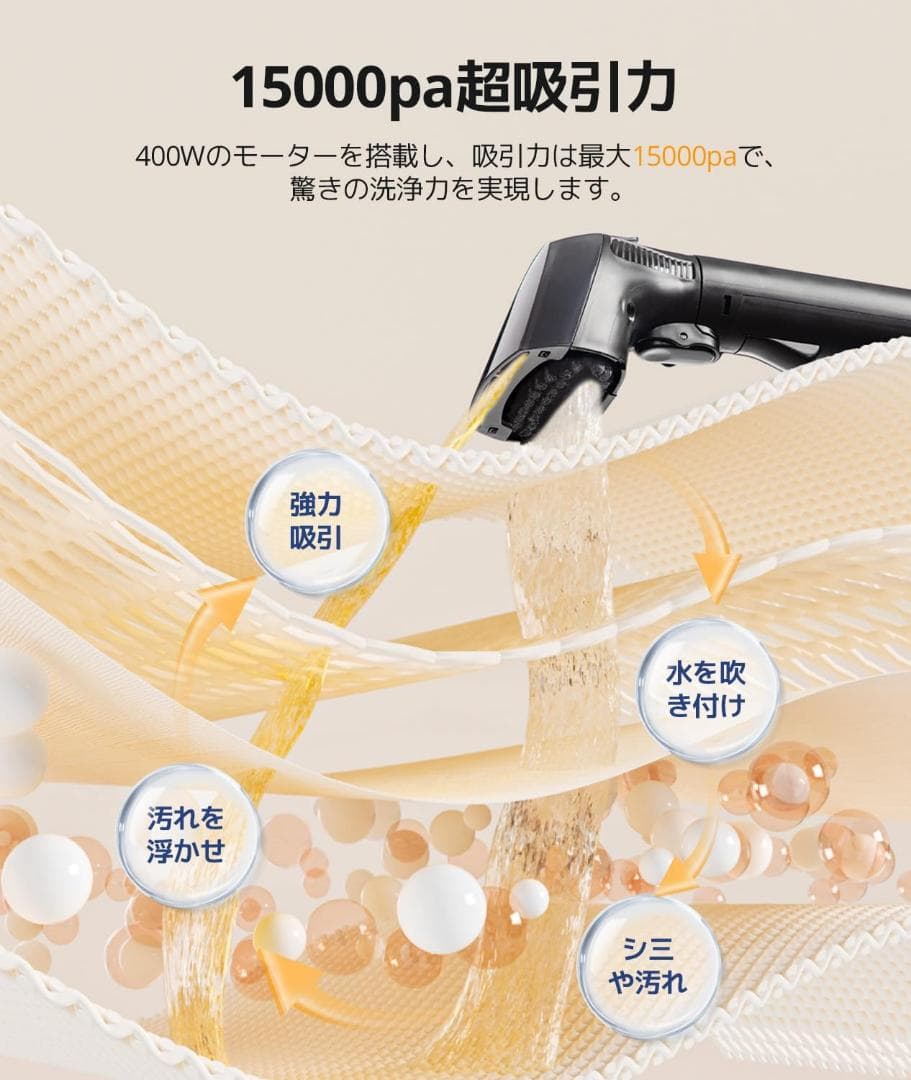 リンサークリーナー カーペットクリーナー スチームクリーナー 超高吸引力