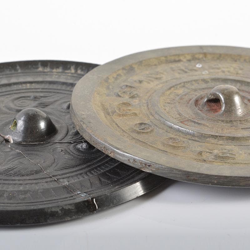 中国　古銅　神獣饕餮文　銅鏡　古鏡　二点　V　5633