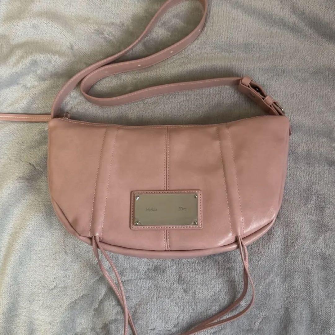 バッグ HALF SHIRRING RIBBON ROUND BAG IN PINK