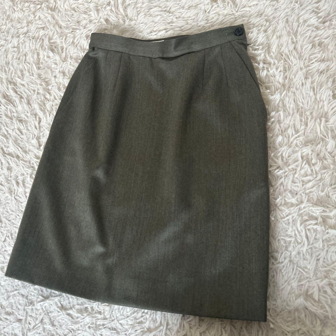 ✨美品✨イヴサンローラン スカートスーツ　ダブル　ウール　セットアップ　M L