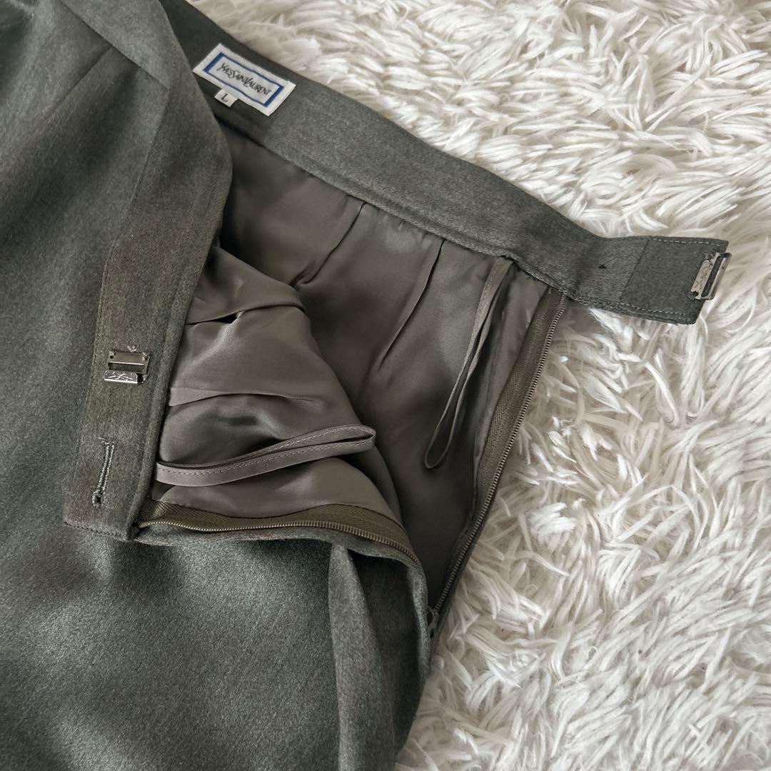 ✨美品✨イヴサンローラン スカートスーツ　ダブル　ウール　セットアップ　M L