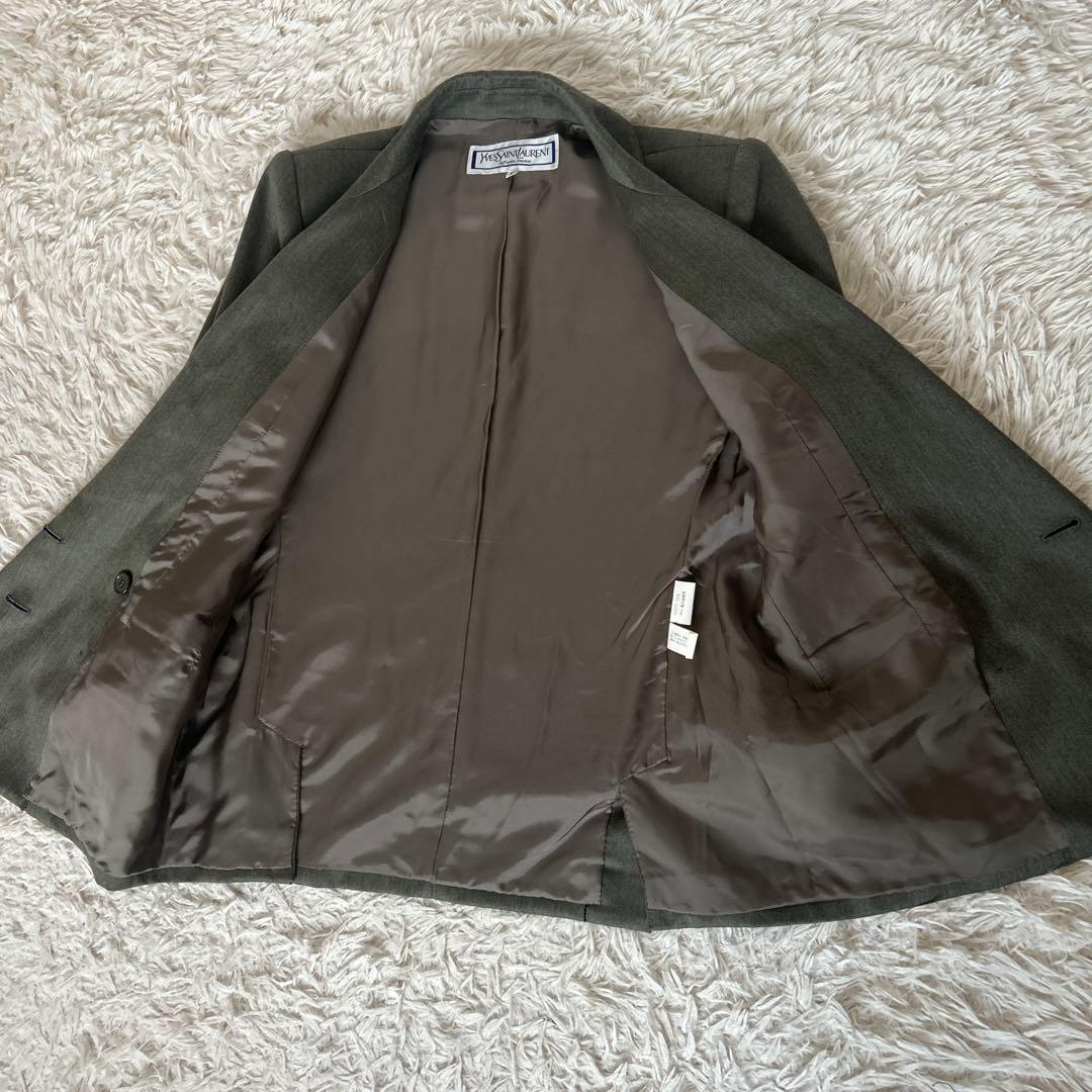 ✨美品✨イヴサンローラン スカートスーツ　ダブル　ウール　セットアップ　M L