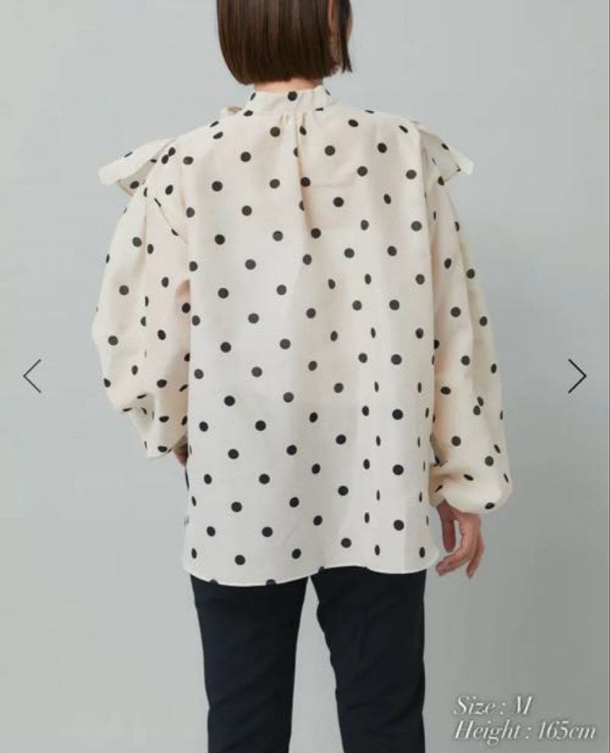seventen セブンテン アイボリー ドットフリルブラウス