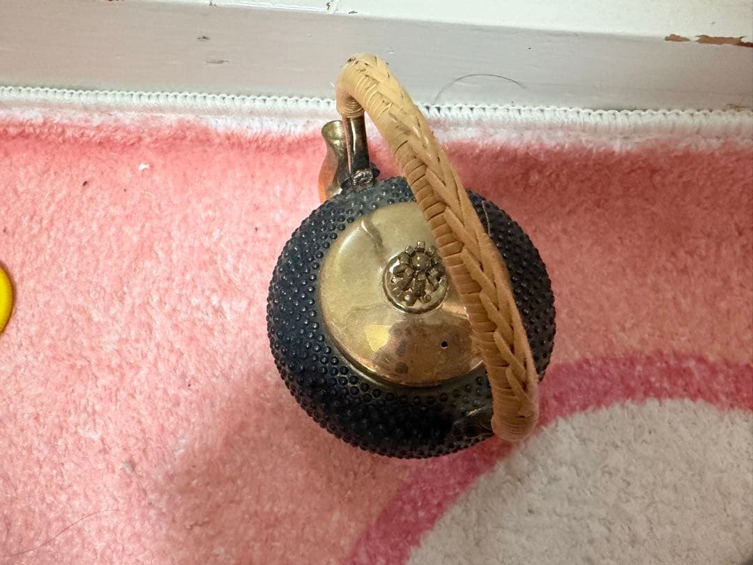 純銀製 玉霰急須 蕾摘 銀瓶 煎茶道具