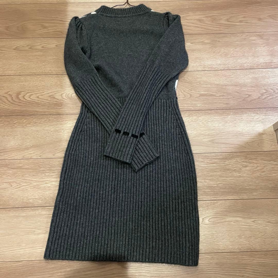 ワンピース Moor Argyle Ribbon Knit Dress