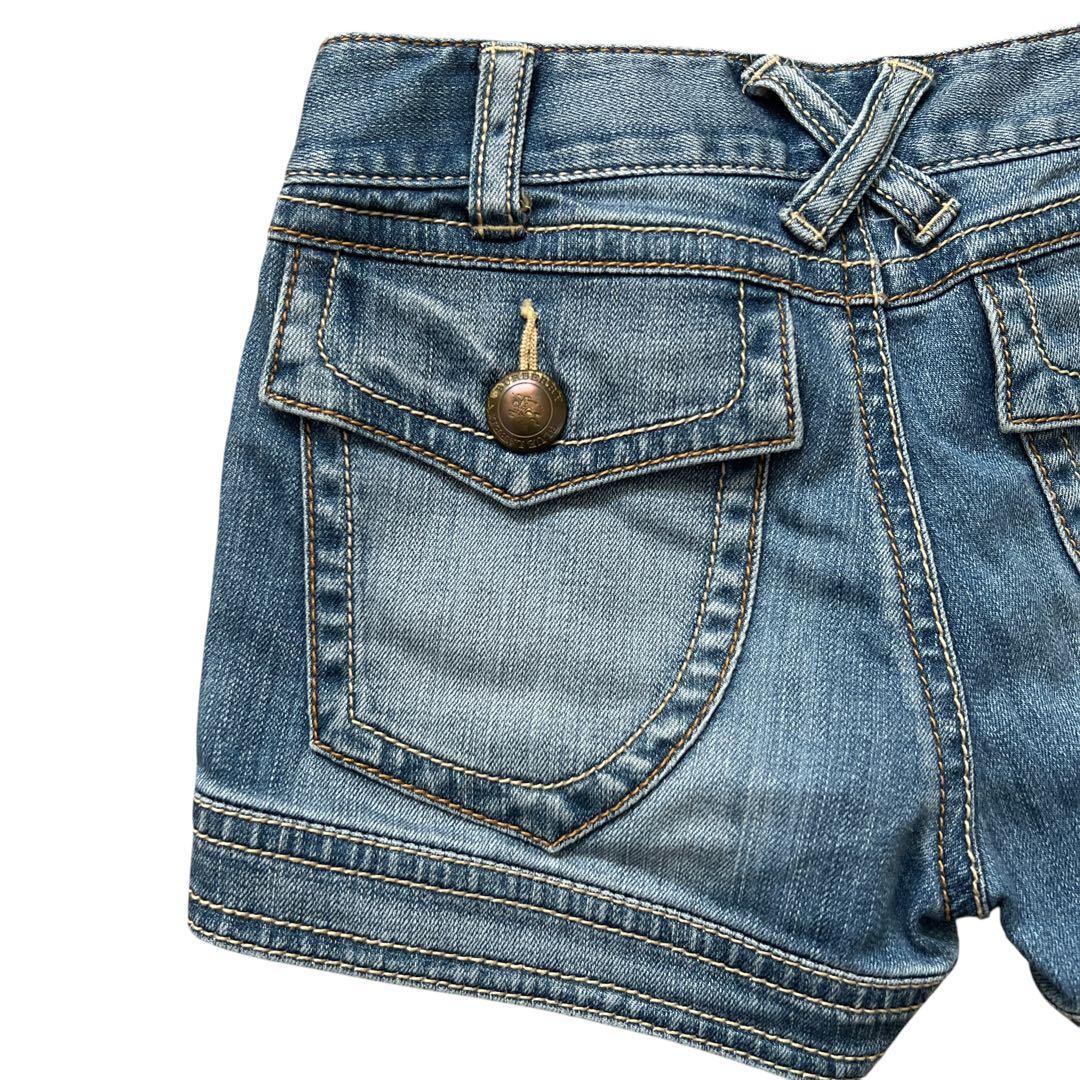 バーバリーブルーレーベル　デニムショートパンツ　ロゴ刺繍　Y2K