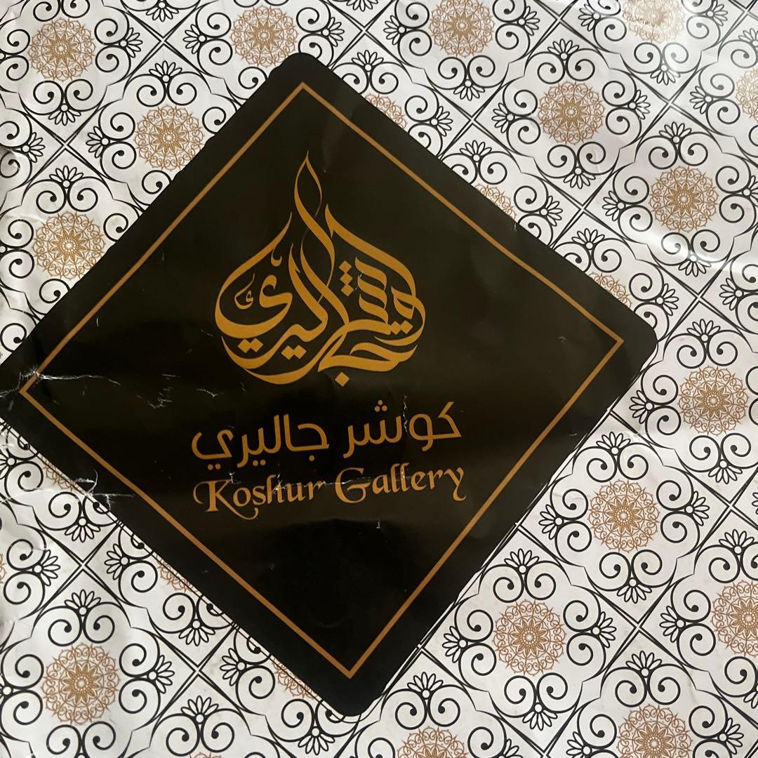 カシミア　花柄刺繍 ストール 青色 フリンジ付き