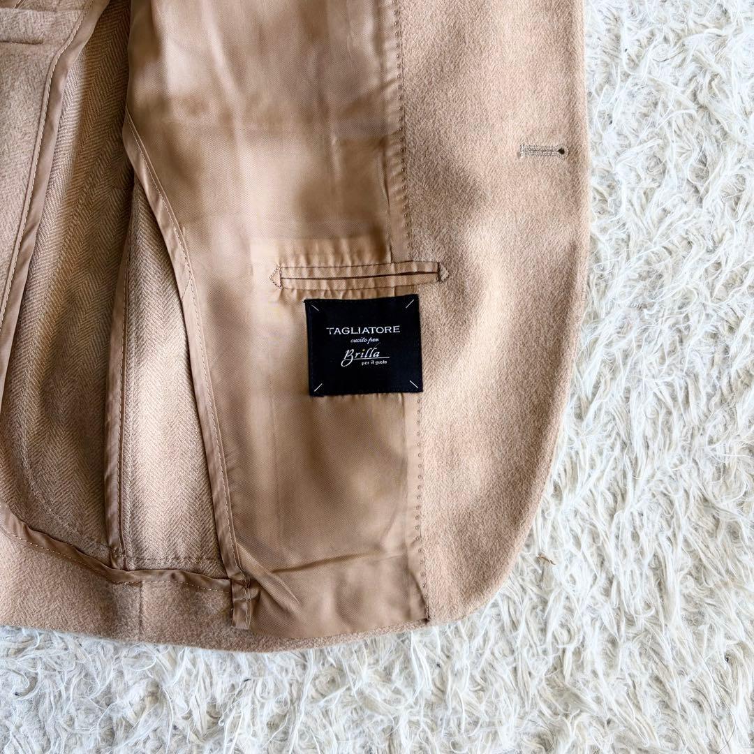 <極美品>TAGLIATORE×ブリッラ ベビーキャメル100% ジャケット46