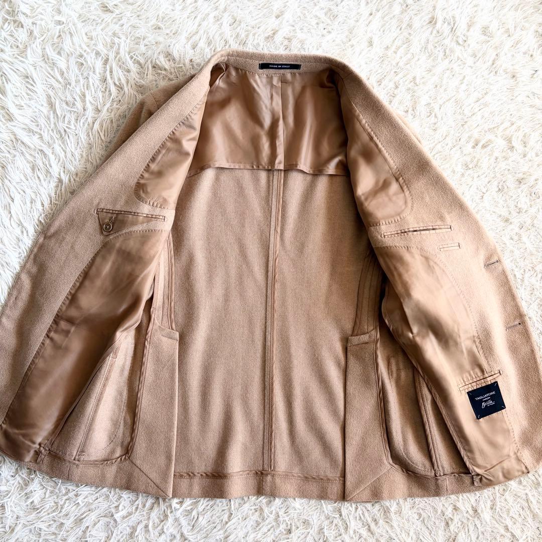 <極美品>TAGLIATORE×ブリッラ ベビーキャメル100% ジャケット46