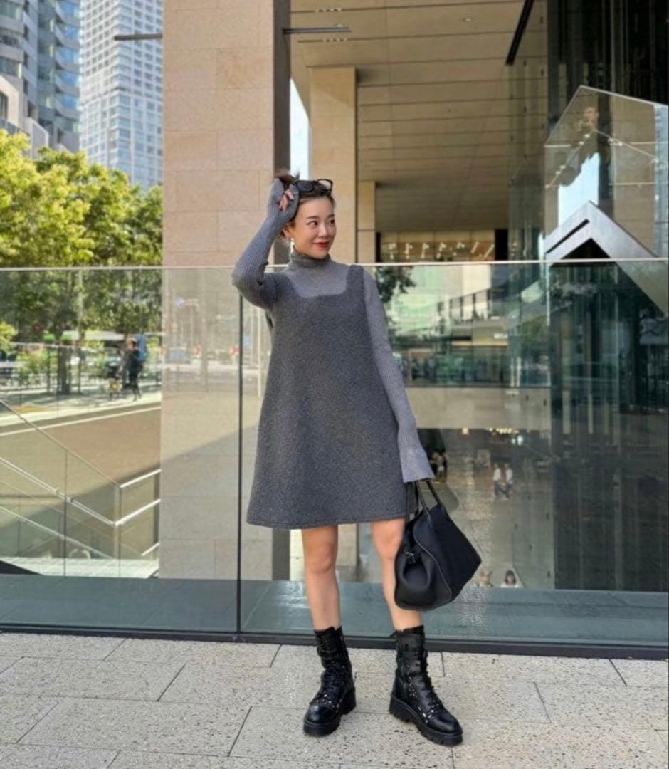 【新品タグ付き】pois ポワ　プードルワンピース　グレーSサイズ　完売品