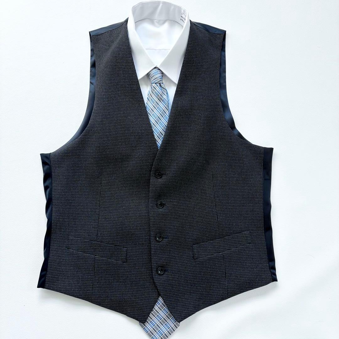 未使用級 スーツセレクト 千鳥格子　4S スーツ スリーピース 2B