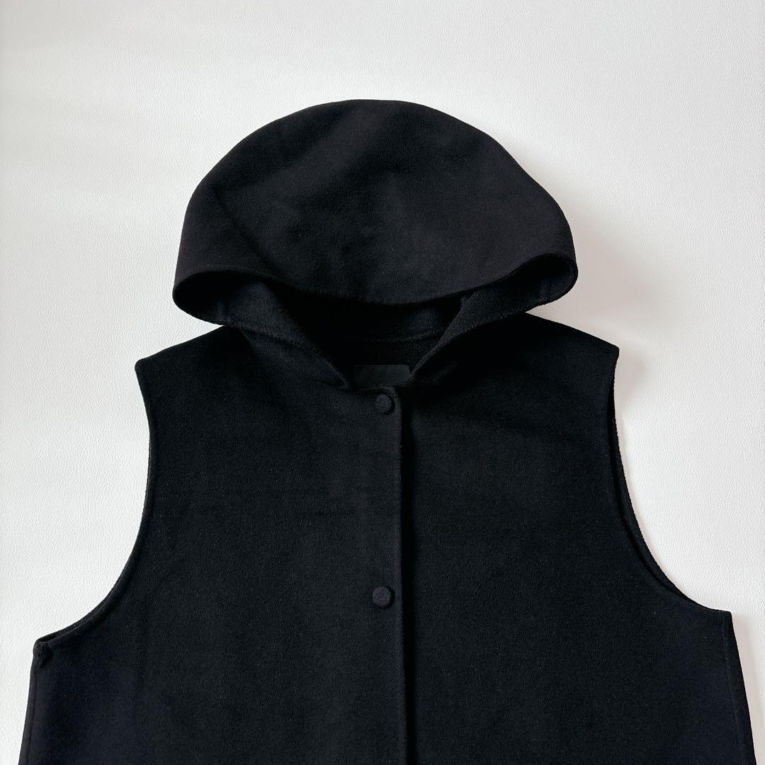 セオリー ダブルフェイス フーディベスト ジレ カシミヤ混 完売 ブラック M