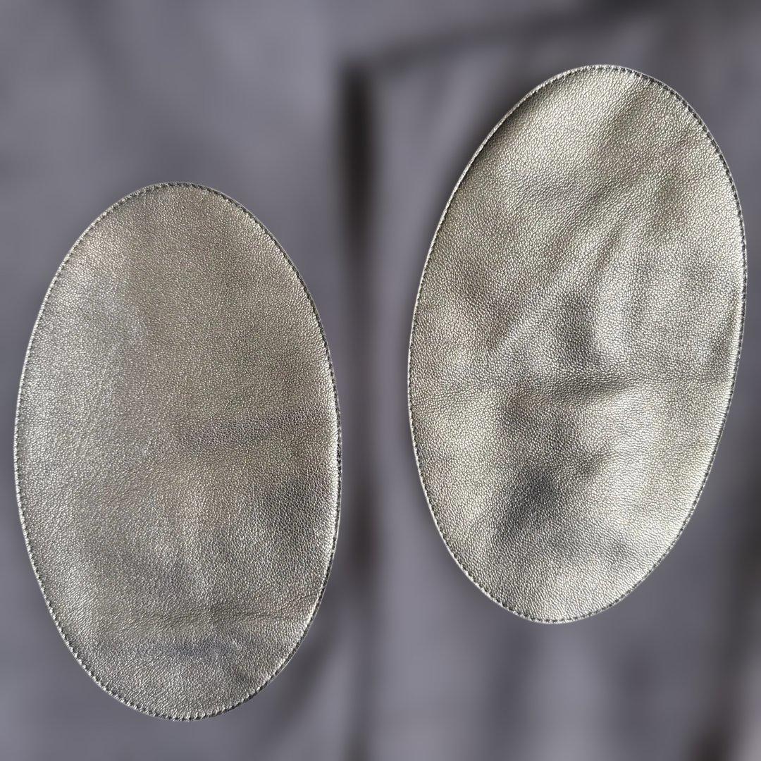 極美品 メゾンマルジェラ ラムレザーエルボーパッチニット ネイビー S-M相当