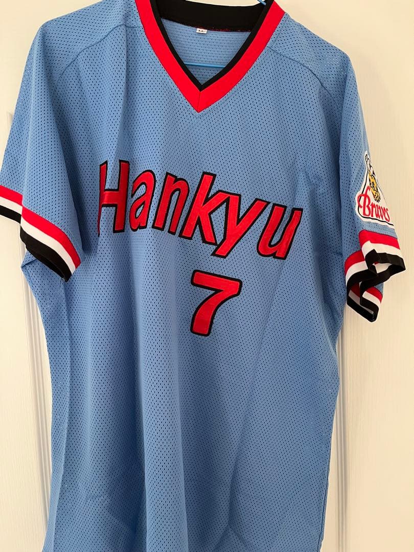 阪急ブレーブス復刻ビジターレプリカユニフォーム福本豊LLサイズ