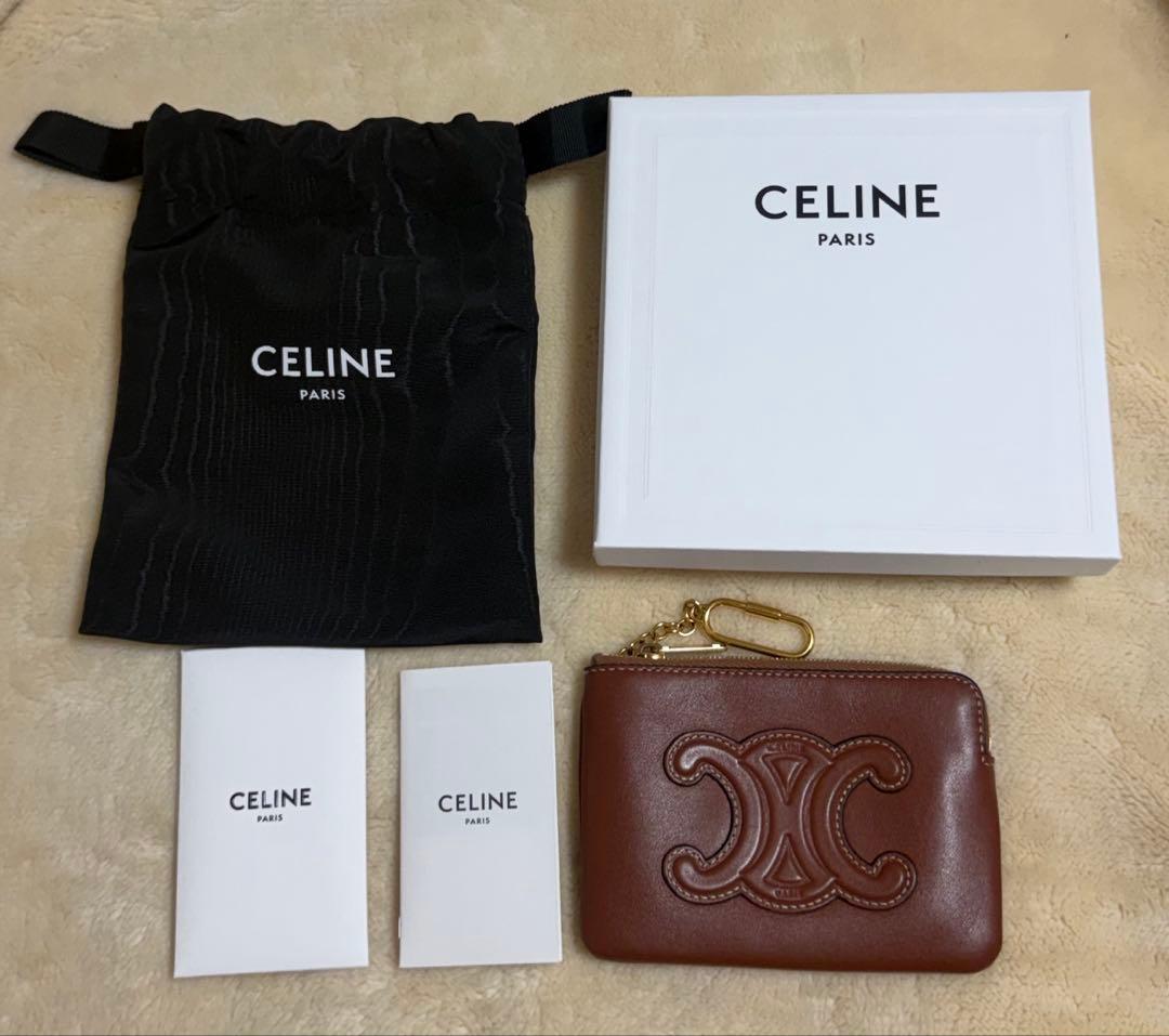 CELINE パース ケース スムースカーフスキン トリオンフ タン
