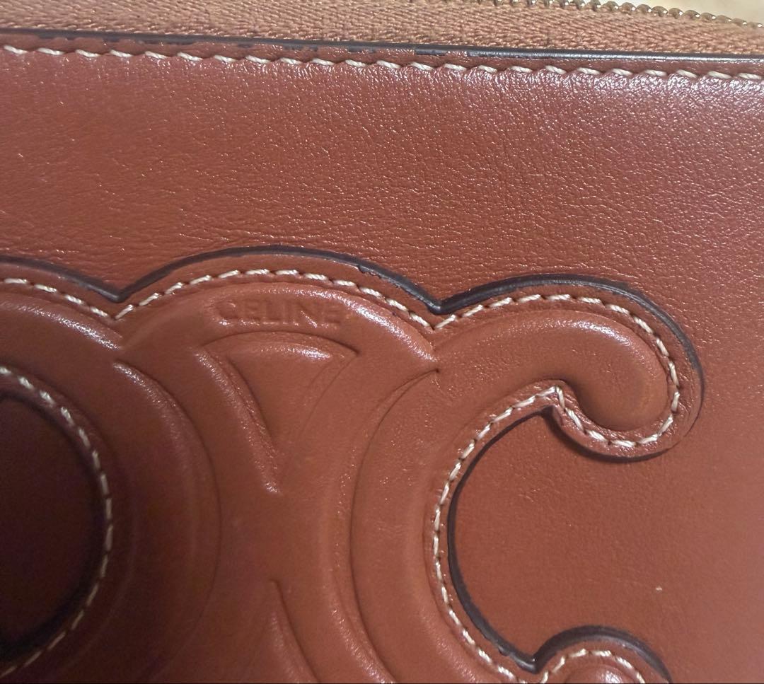 CELINE パース ケース スムースカーフスキン トリオンフ タン