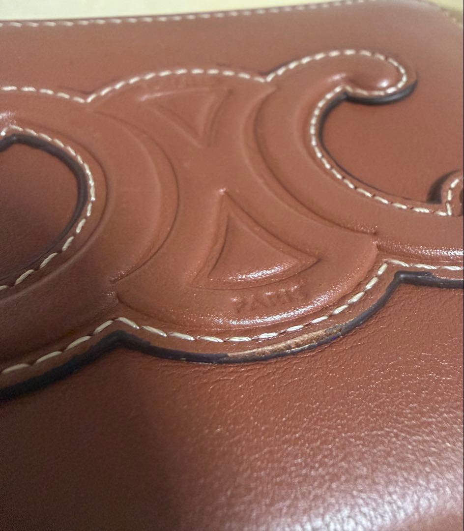 CELINE パース ケース スムースカーフスキン トリオンフ タン