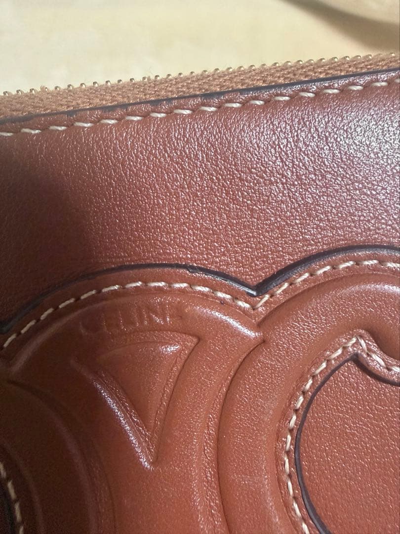 CELINE パース ケース スムースカーフスキン トリオンフ タン