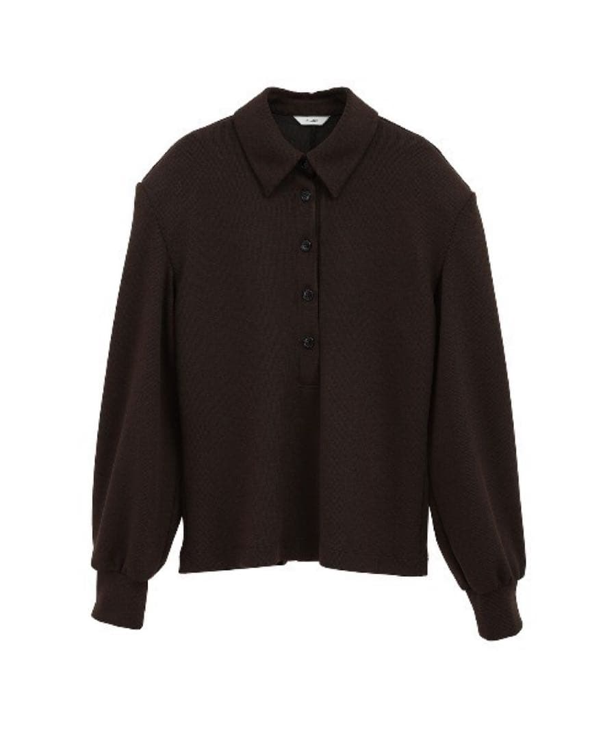 トップス CLANE POWER SHOULDER POLO TOPS