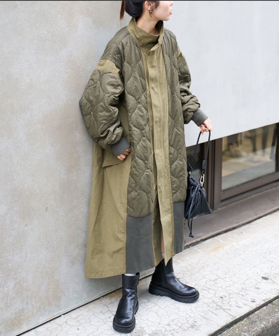 etsinta エシンタ　切替マキシミリタリーコート