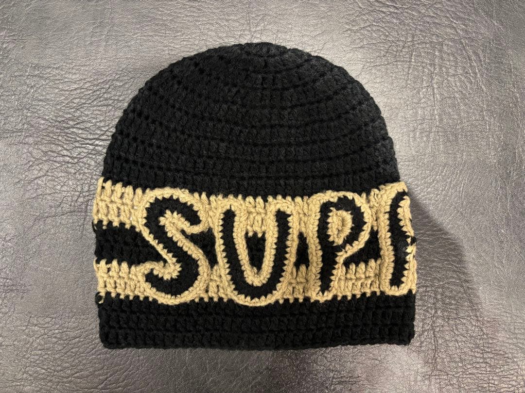 帽子 supreme Crochet Logo Beanie Black