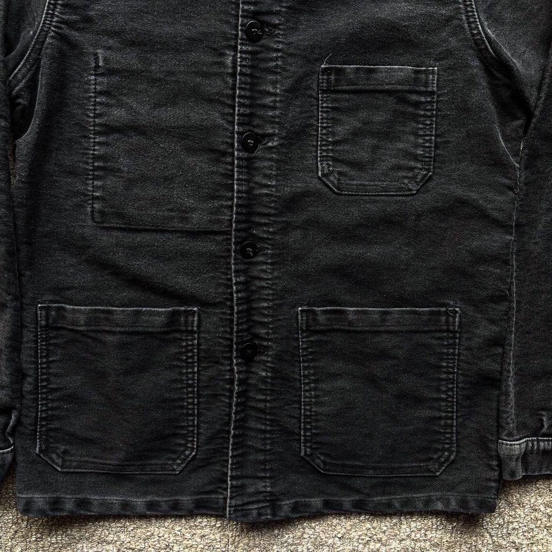 【60s】 ブラック モールスキン ジャケット フレンチワークジャケット