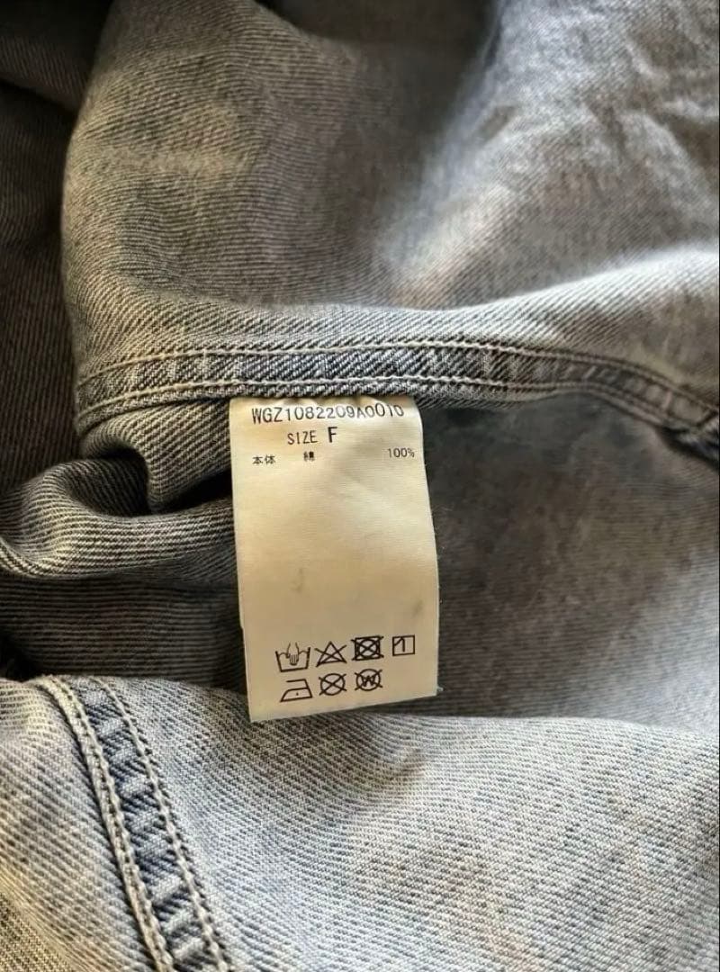 Whim Gazette ウィムガゼット　ケミカルデニムシャツ　オーバーサイズ