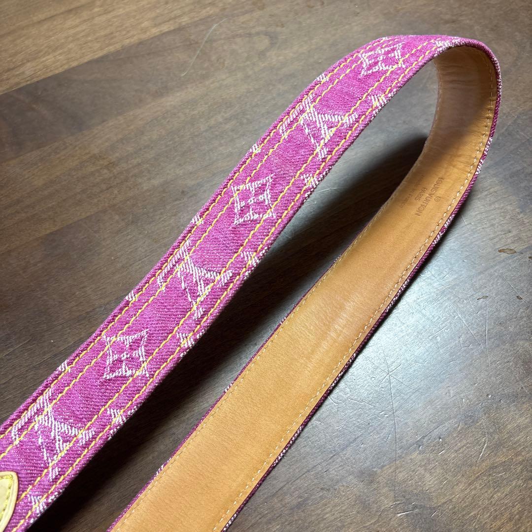 LOUIS VUITTON ルイ ヴィトン モノグラム デニム ベルト ピンク