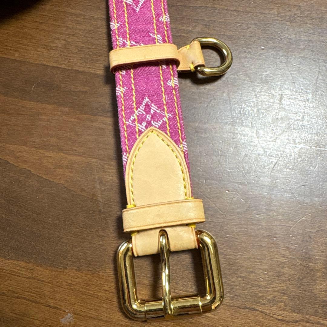 LOUIS VUITTON ルイ ヴィトン モノグラム デニム ベルト ピンク