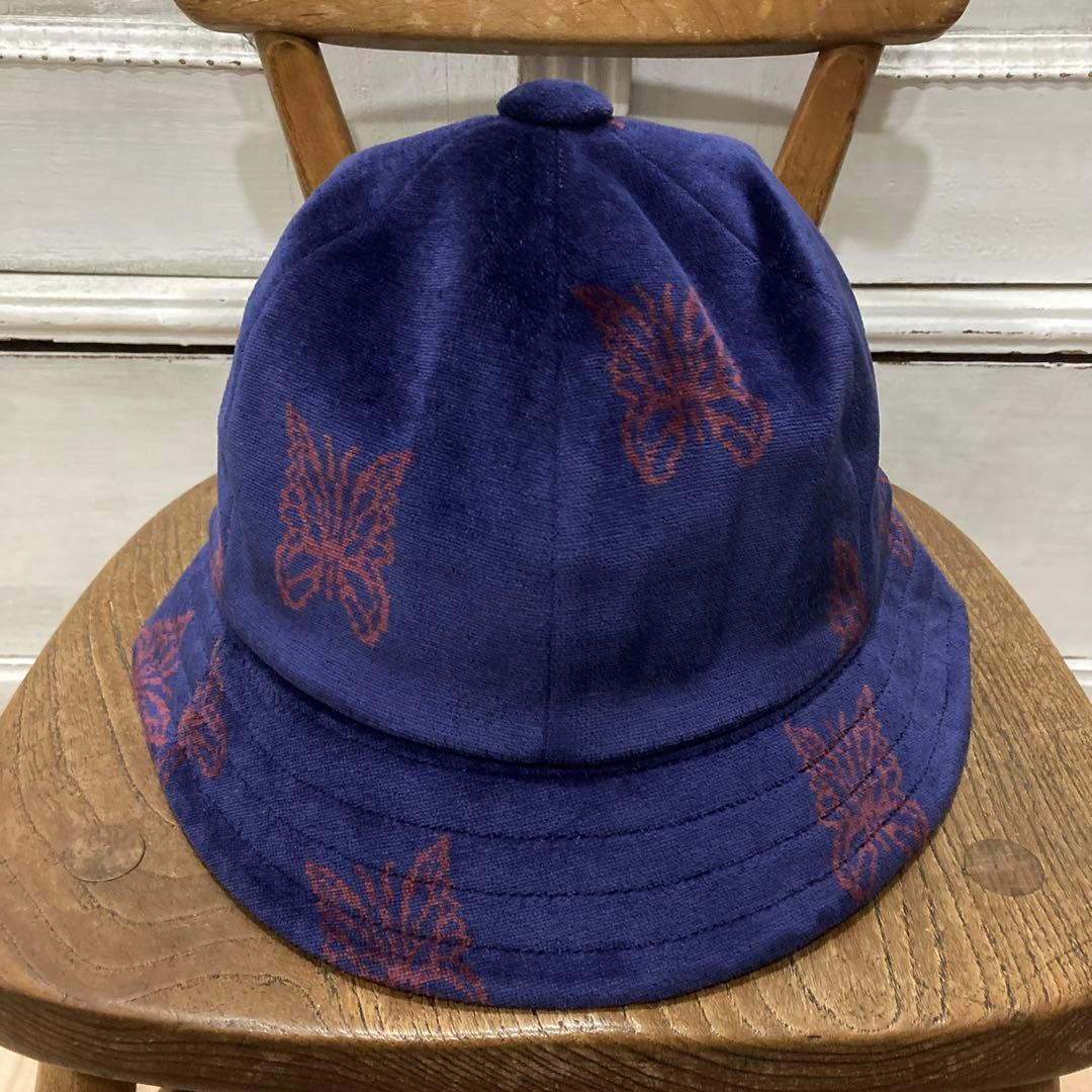 未使用 Needles バミューダハット L ネイビー ベロア パピヨン柄