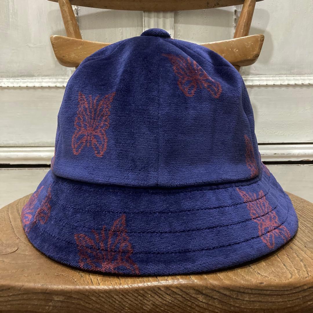 未使用 Needles バミューダハット L ネイビー ベロア パピヨン柄