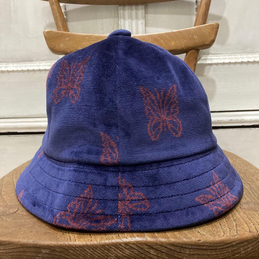 未使用 Needles バミューダハット L ネイビー ベロア パピヨン柄