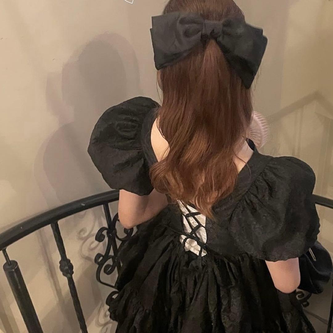 トリートユアセルフ ジャガード ミニワンピース ブラック