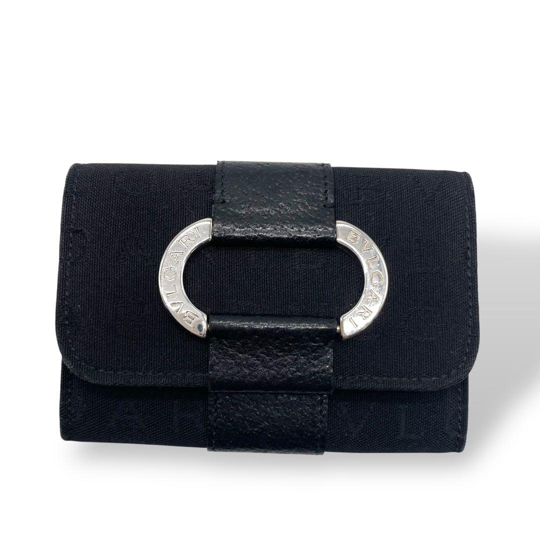 BVLGARI ブルガリ☆ロゴマニア ロゴ刻印 6連 キーケース ブラック