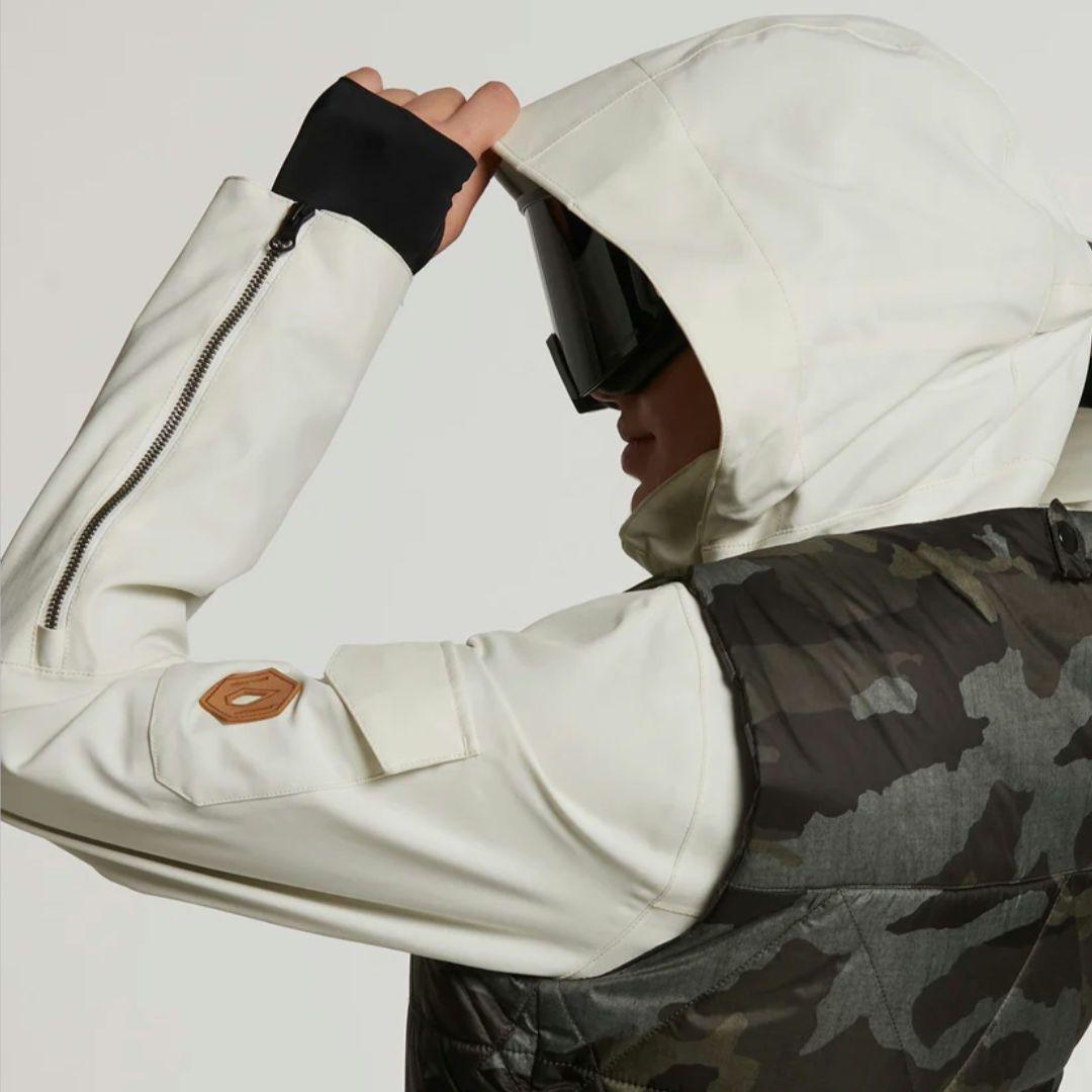 VOLCOM 迷彩柄フード付きスノーボード ジャケット 4in1 Sサイズ