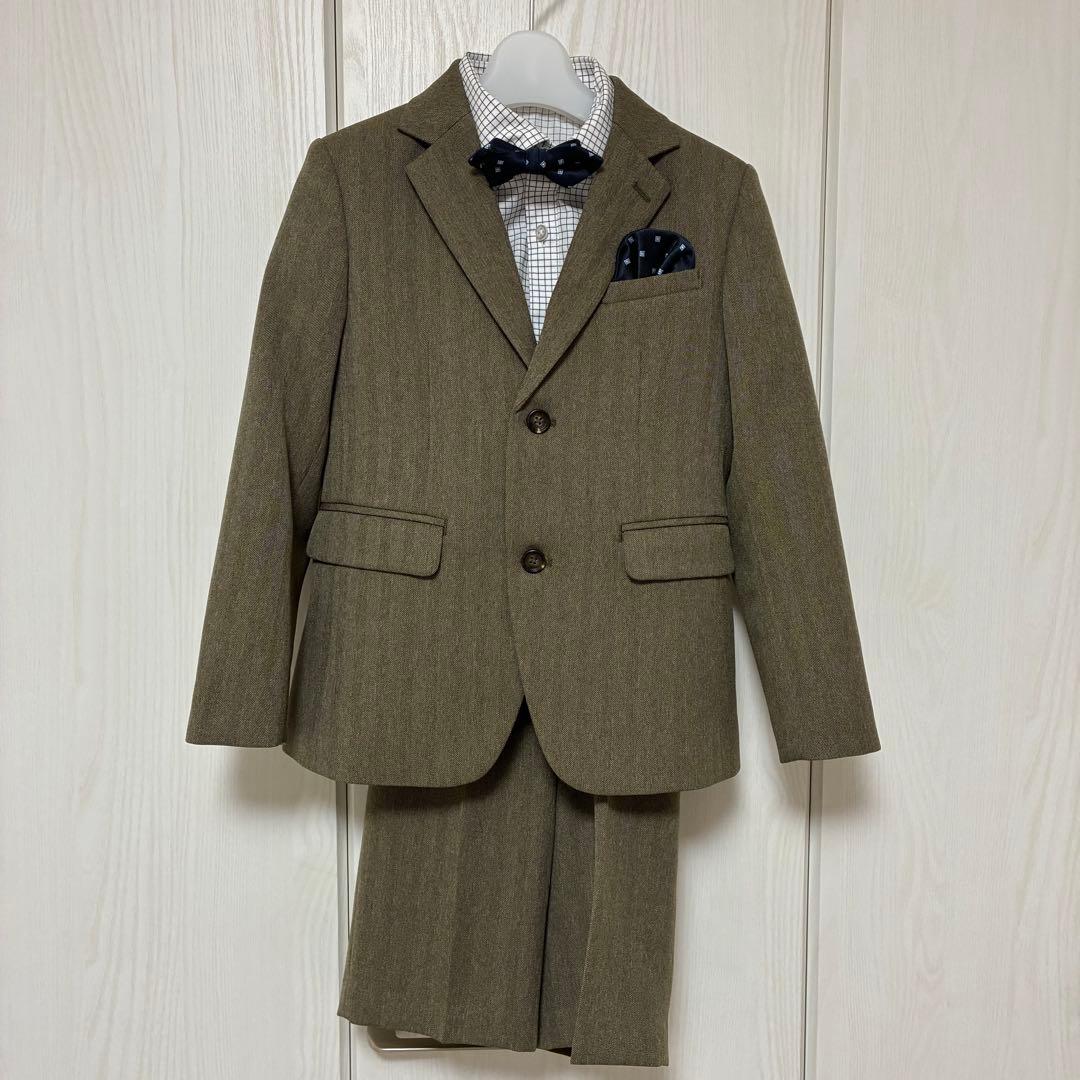 B:MING by BEAMSスーツ　入学式　カーキ130cm 【靴下つき】