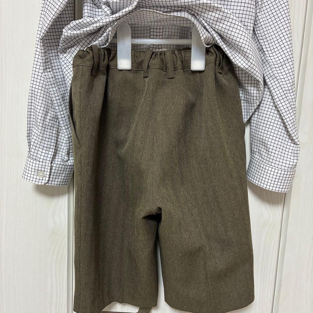 B:MING by BEAMSスーツ　入学式　カーキ130cm 【靴下つき】