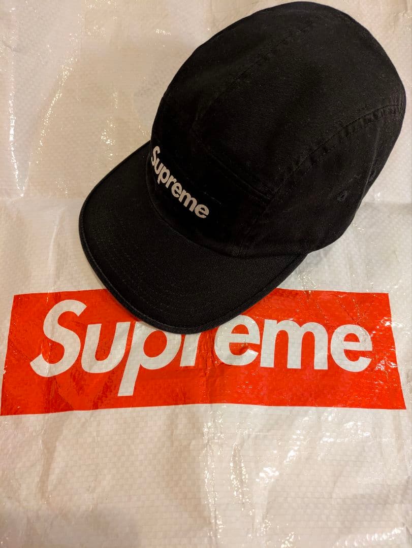 Supreme 黒キャップ アメリカ製　25FW