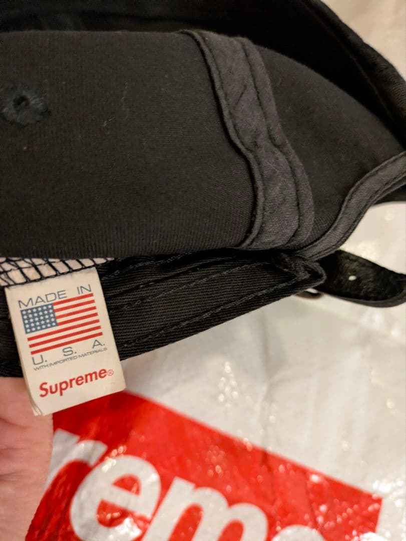 Supreme 黒キャップ アメリカ製　25FW