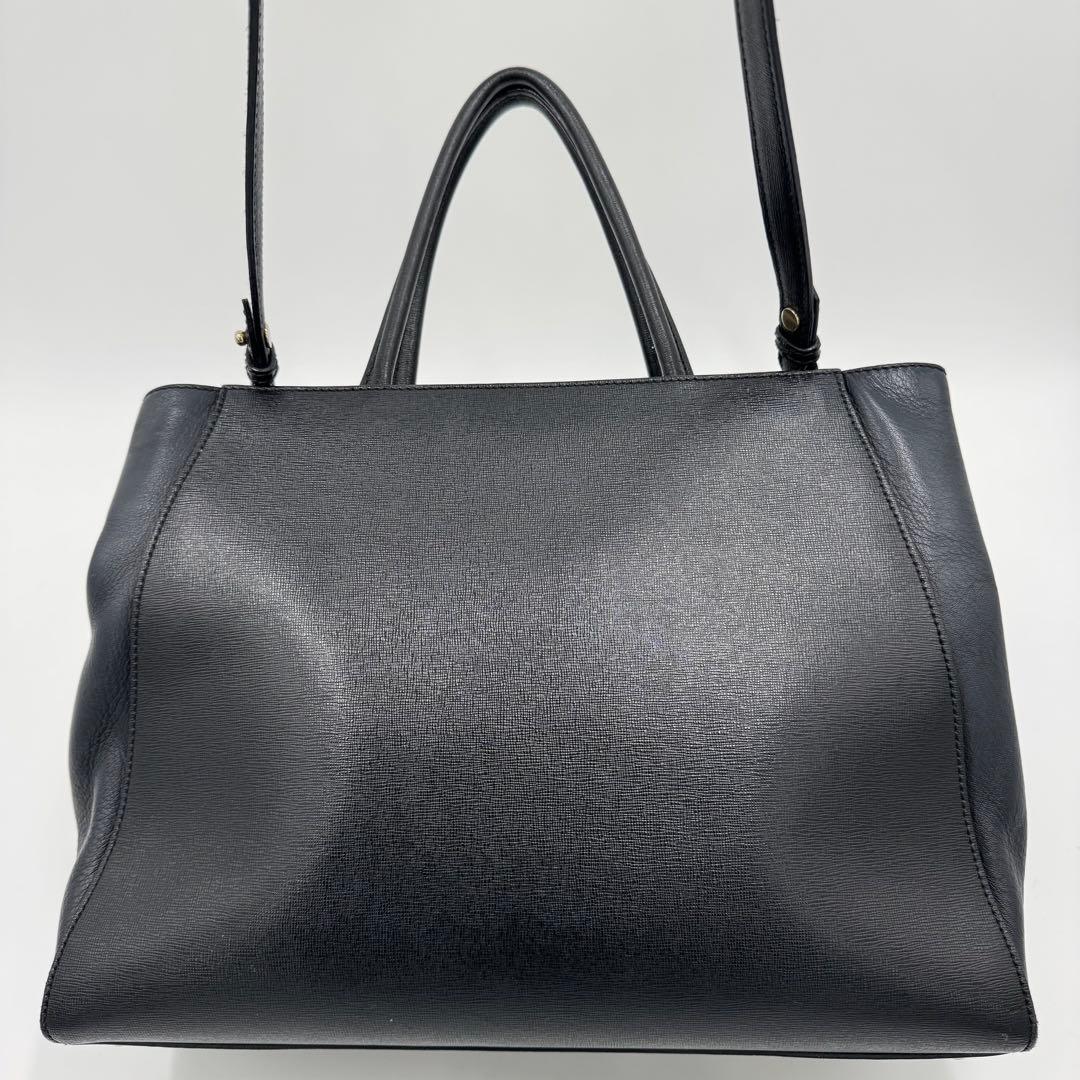 フェンディ トゥージュール レザー トート ショルダーバッグ ビジネスバッグ 黒