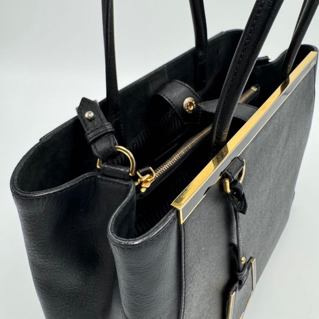 フェンディ トゥージュール レザー トート ショルダーバッグ ビジネスバッグ 黒