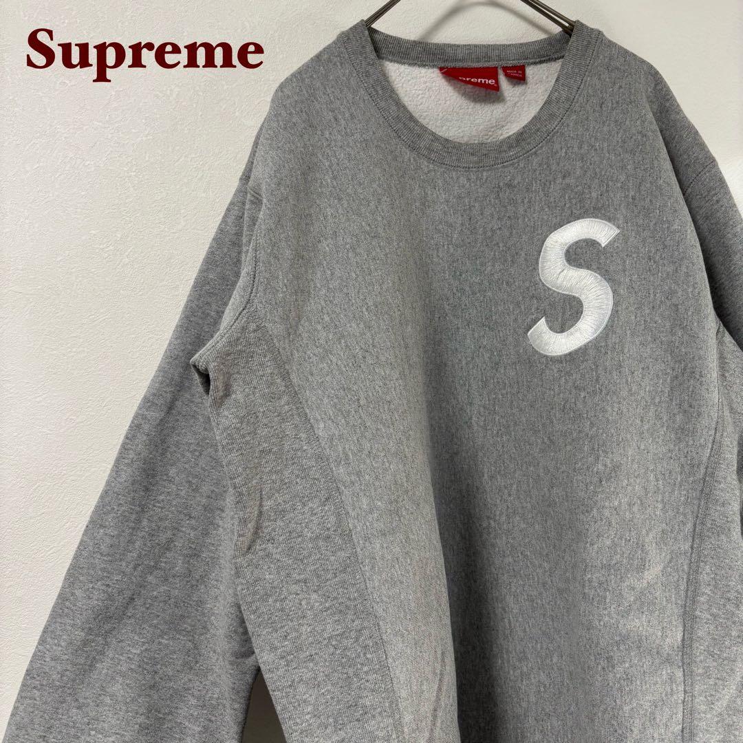 人気✨Supreme スウェット　トレーナー　Sロゴ　ワンポイント　M グレー