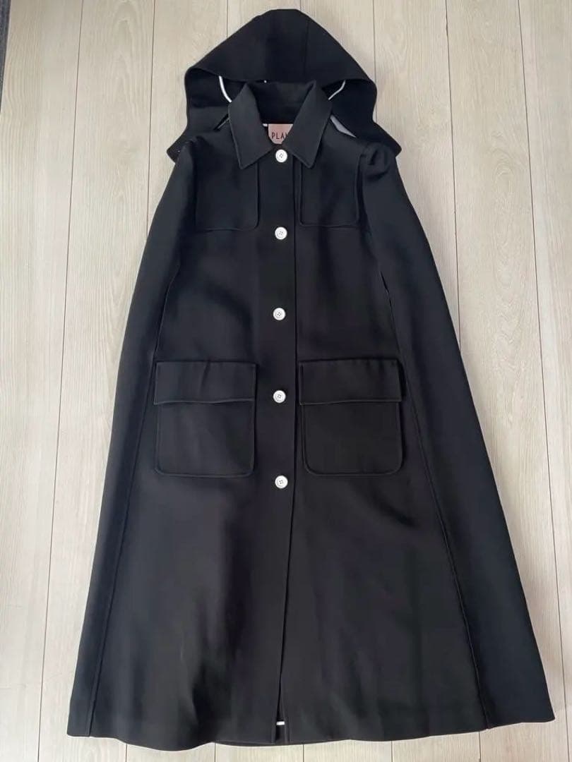 PLAN C プランシー ポンチョ型ロングコートフード着脱可