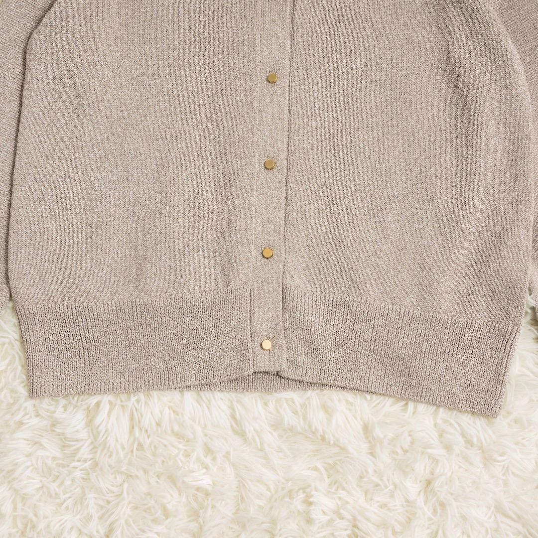 ebure エブール 25AW ブライトラメリリヤーン Vネック カーディガン