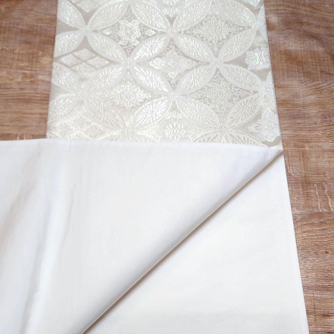 袋帯　白銀　七宝　スッキリ　リーズナブル　お仕立て込み